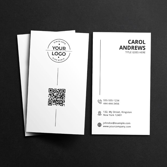 Minimalistisch-moderne Logo- und QR-Code-Visitenka Visitenkarte (Von Creator hochgeladen)