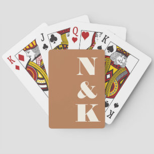 Minimalistisch Moderne Mongram Terracotta Wedding Spielkarten