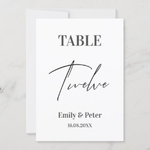 Minimalistisch Moderne Niedliche WEDD ZWÖLFTE Tisc Dankeskarte