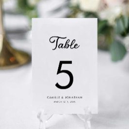 Minimalistisch Moderne Personalisierte Hochzeit Tischnummer