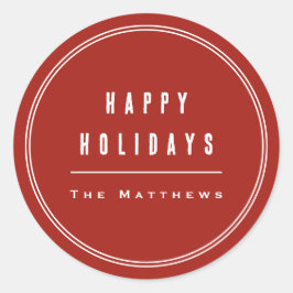 Minimalistisch Moderne Rote Familie Runder Aufkleber