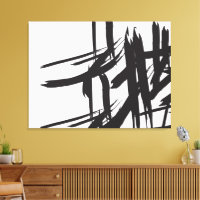 Minimalistisch Moderne Schwarz-weiße abstrakte Wan
