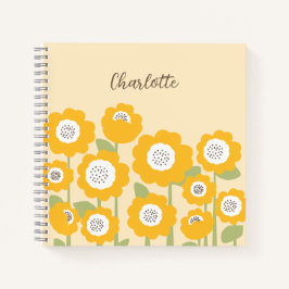 Minimalistisch Moderne Sonnenblume Minimaler Indiv Notizbuch