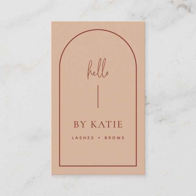 Minimalistisch Moderne Terracotta Rodelbahn Visitenkarte (Vorderseite)