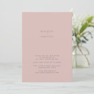 Minimalistisch Moderne Vintage Hochzeit mit rotem Einladung