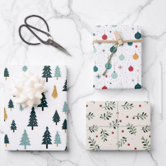 Minimalistisch Moderne Weihnachten und Winter Geschenkpapier Set