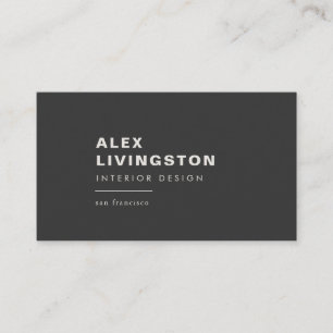 Minimalistisch Moderner Chic Schwarz-weiß Visitenkarte