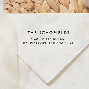 Minimalistisch Moderner Deko Name & Rücksendeadres Gummistempel