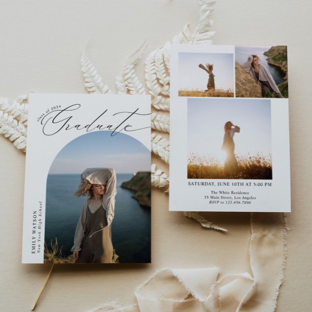 Minimalistisch Moderner Klassischer Foto Abschluss Einladung (Von Creator hochgeladen)