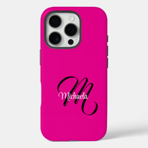 Minimalistisch moderner Monogramm Anfangsname heiß iPhone 16 Pro Hülle