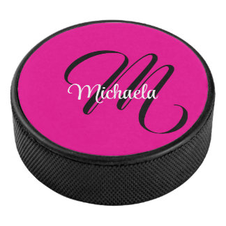 Minimalistisch moderner Monogramm Anfangsname heiß Eishockey Puck