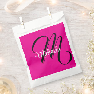 Minimalistisch moderner Monogramm Anfangsname heiß Geschenktütchen