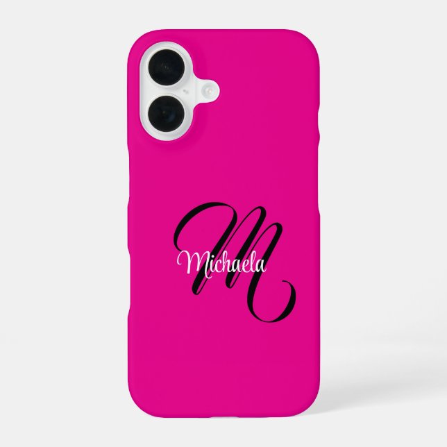 Minimalistisch moderner Monogramm Anfangsname heiß iPhone 16 Hülle (Rückseite)