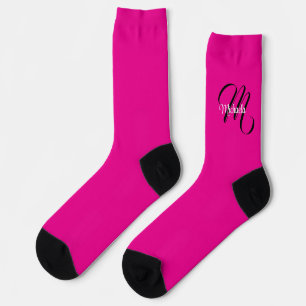 Minimalistisch moderner Monogramm Anfangsname heiß Socken
