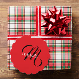 Minimalistisch moderner Monogramm Anfangsname rot Ornament Karte