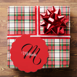 Minimalistisch moderner Monogramm Anfangsname rot Ornament Karte