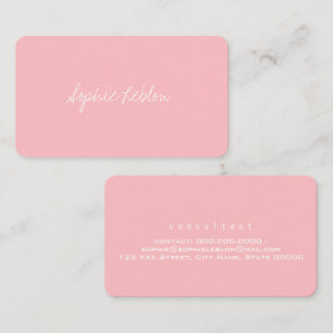 Minimalistisch moderner Rosa-Berater Visitenkarte