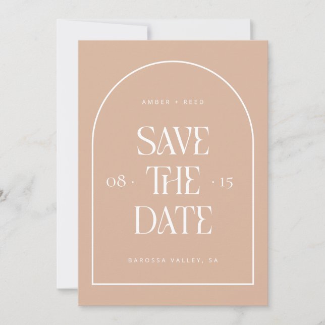 Minimalistisch Moderner Schriftart Save The Date (Vorderseite)