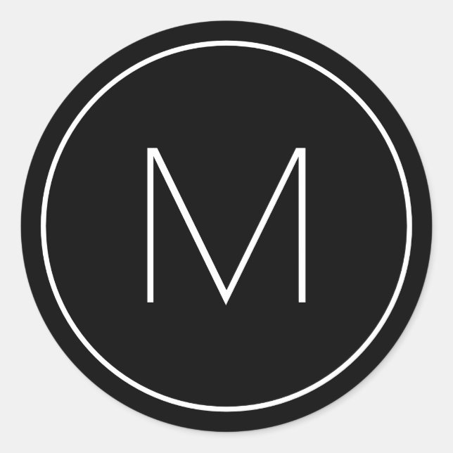 Minimalistisch Moderner Schriftart Single Mit Mono Runder Aufkleber (Vorderseite)