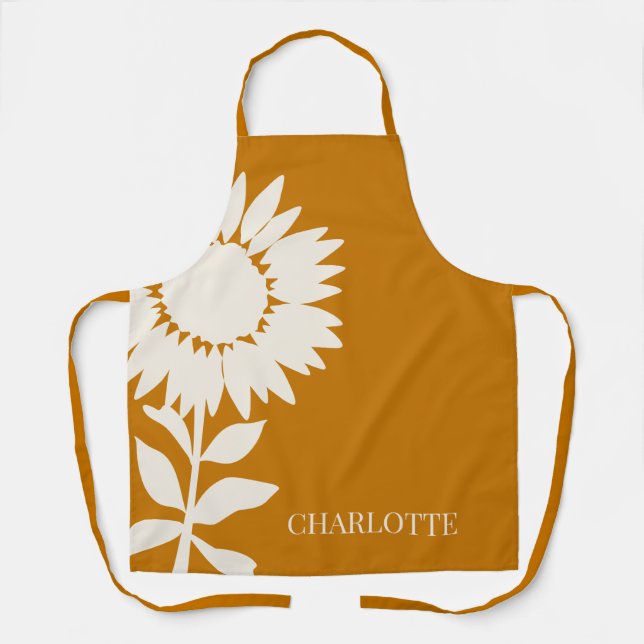 Minimalistisch Moderner Sonnenblumen-Individuelle  Schürze (Vorderseite)