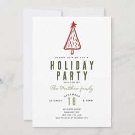 Minimalistisch Moderner Weihnachtsbaumurlaub Einladung