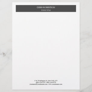 Minimalistisch Modernes Berufliches Grau Weiß Briefbogen