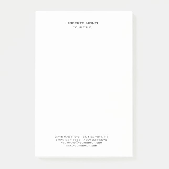 Minimalistisch Modernes Berufliches Kreatives Post-it Klebezettel (Vorderseite)