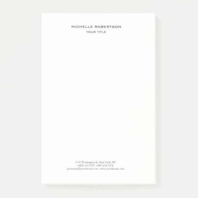 Minimalistisch Modernes Berufliches Kreatives Post-it Klebezettel (Vorderseite)