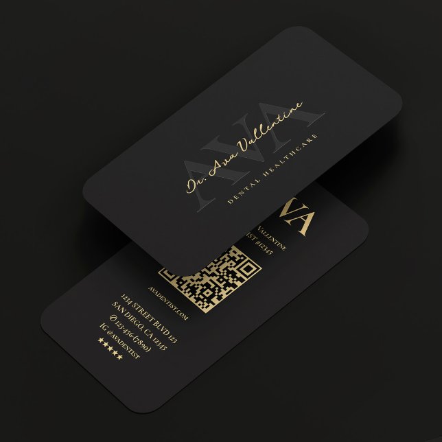 Minimalistisch Modernes Berufliches Schwarzes Scri Visitenkarte (Minimalist Modern Professional Black Script QR Business Card
)