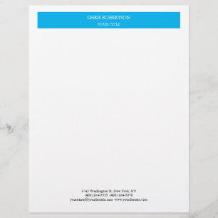 Minimalistisch Modernes Berufliches Sky Blue White Briefbogen