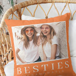 Minimalistisch Modernes Chic Best Friends BESTE FR Kissen<br><div class="desc">Design setzt sich aus lustiger und spielerischer Typografie mit Sans Serif und Serif Schriftart zusammen. Fügen Sie ein benutzerdefiniertes Foto hinzu.</div>