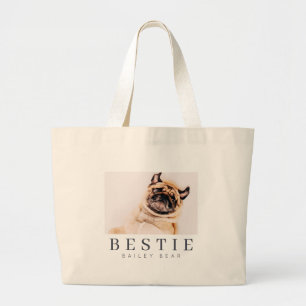 Minimalistisch Modernes Chic Pet Bestie BESTE FREU Jumbo Stoffbeutel