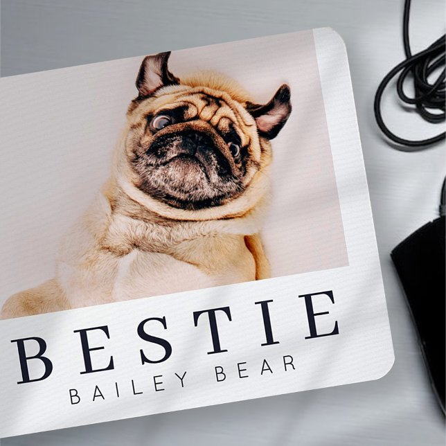 Minimalistisch Modernes Chic Pet Bestie BESTE FREU Mousepad (Von Creator hochgeladen)