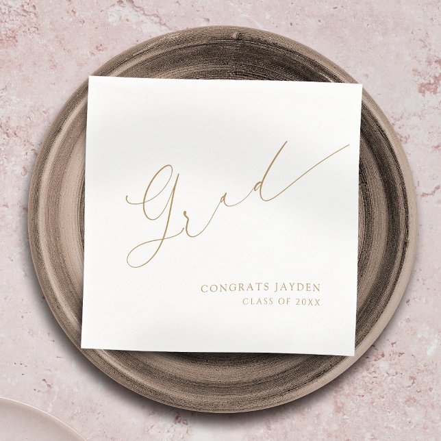 Minimalistisch Modernes Chic Script Eleganter Absc Serviette (Minimalist Modern Chic Script Elegant Graduation Napkins)