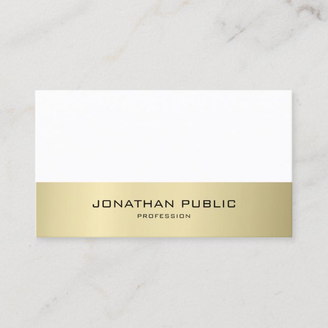 Minimalistisch modernes Design Gold Look Schlicht  Visitenkarte (Vorderseite)