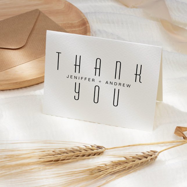 Minimalistisch-Modernes Drehbuch Vielen Dank Foto Karte (Von Creator hochgeladen)