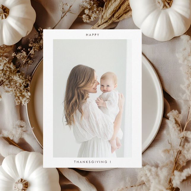 Minimalistisch Modernes Erntedank Foto Einladung (Von Creator hochgeladen)