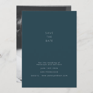 Minimalistisch Modernes Foto Elegante Aquamarine H Save The Date