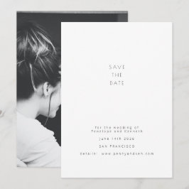 Minimalistisch Modernes Foto Elegante Weiße Hochze Save The Date