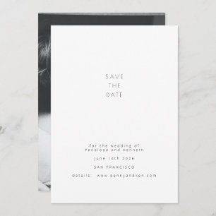 Minimalistisch Modernes Foto Elegante Weiße Hochze Save The Date