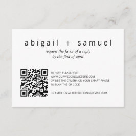 Minimalistisch-Modernes Foto QR Code Hochzeit RSVP Karte
