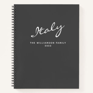 Minimalistisch Modernes Grau Personalisiert Travel Notizbuch