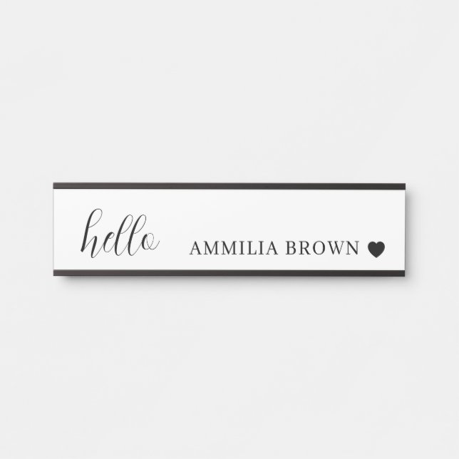 Minimalistisch | Modernes Herz-Sauberes Design Türschild (Vorderseite )