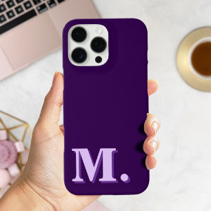 Minimalistisch Modernes Lila Monogramm iPhone 16 Pro Max Hülle