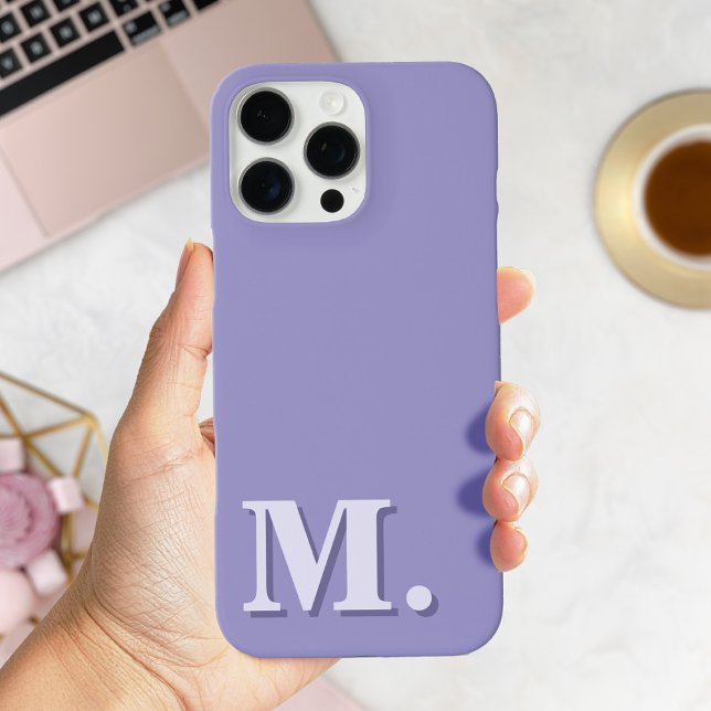 Minimalistisch Modernes Lila Monogramm Case-Mate iPhone Hülle (Von Creator hochgeladen)