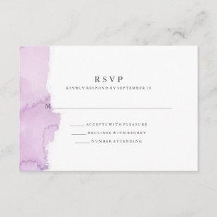 Minimalistisch Modernes Lila Watercolor Splash UAW RSVP Karte