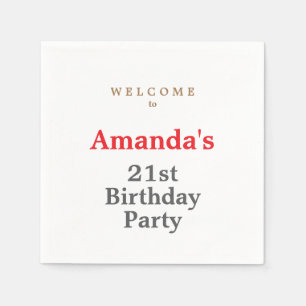 Minimalistisch Modernes Niedliche Geburtstag Party Serviette