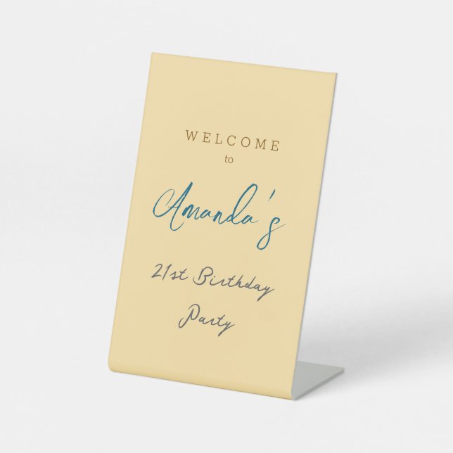 Minimalistisch Modernes Niedliche Geburtstag Party Sockelschild (Vorderseite)