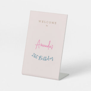 Minimalistisch Modernes Niedliche Geburtstag Party Sockelschild