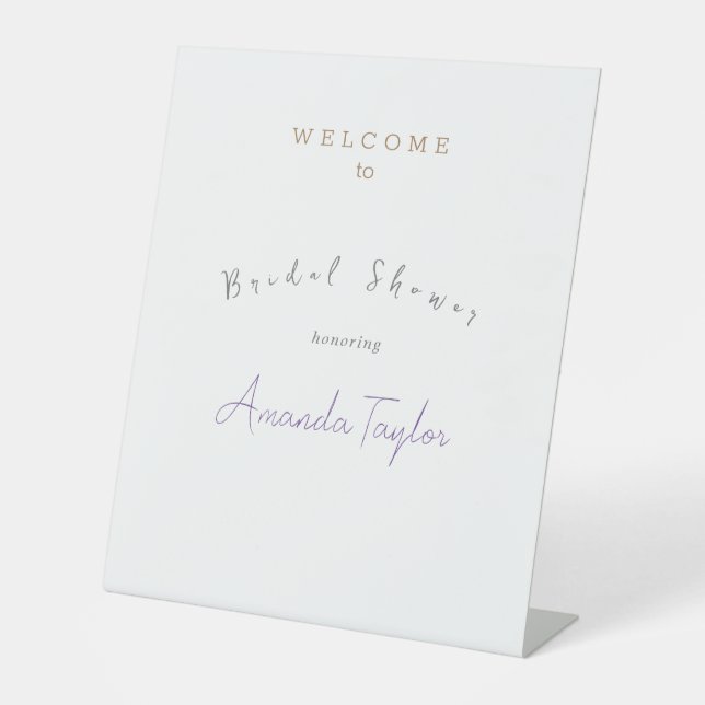 Minimalistisch Modernes Niedliches Brautparty Sockelschild (Vorderseite)